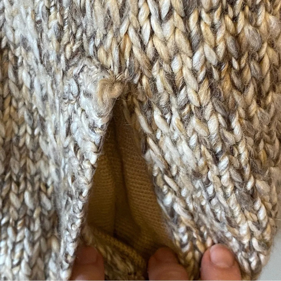 Pure Jill Womens Sweater Vest Small Med Kimono Beige Knit Cardigan Wool Alpaca - Picture 4 of 10
